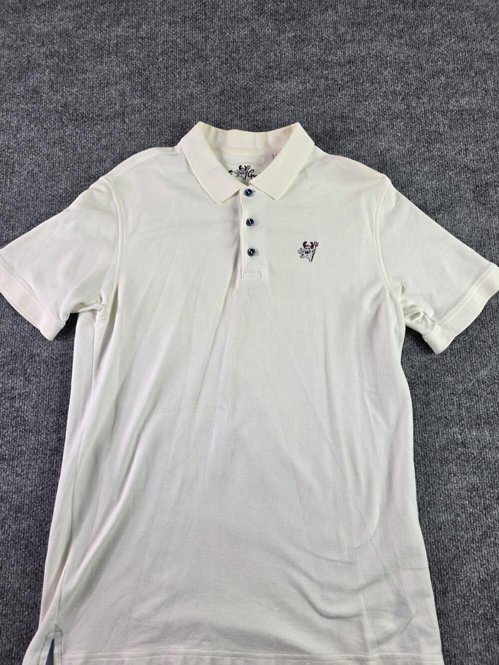 Robert Graham Little Devil Polo Shirt Men Large White Logo Golf